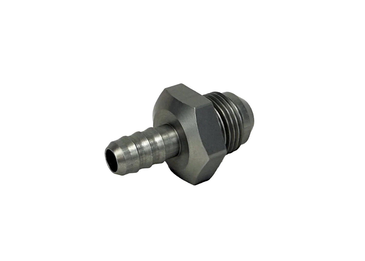 Adapter Fitting _ -8 AN Male to 3_8_ Hose Barb _ Straight _ Aluminum _ Clear Anodized _ PF-4008-C